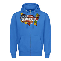 True Royal usa map Zipper Hoodie - Artiststas