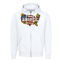 White usa map Zipper Hoodie - Artiststas