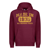 Burgundy Made in 1935 87th Birthday Gifts 87 Year old Birthday T-Shirt Premium Hoodie - longCreatives