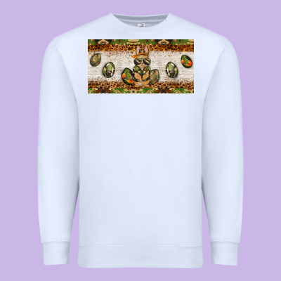 Easter Camouflage Egg Hunter Bunny License Plate Template Premium Sweatshirt Designed By Barkaloodesign