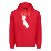 Red hanford california usa state america travel californian Premium Hoodie - longCreatives
