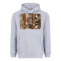 Heather Grey western animal patterns brushstoke Heavyweight Hoodie - BarkalooDesign