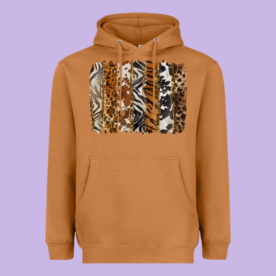 Western Animal Patterns Brushstoke Heavyweight Hoodie Designed By Barkaloodesign
