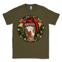 Army Green Longhorn Cow Christmas Classic Tee - RanaPortraitStore