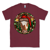 Burgundy Longhorn Cow Christmas Classic Tee - RanaPortraitStore