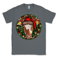 Charcoal Heather Longhorn Cow Christmas Classic Tee - RanaPortraitStore