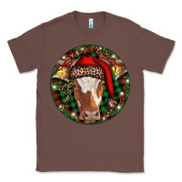 Chestnut Longhorn Cow Christmas Classic Tee - RanaPortraitStore