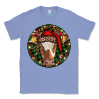 Colony Blue Longhorn Cow Christmas Classic Tee - RanaPortraitStore
