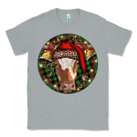 Heather Grey Longhorn Cow Christmas Classic Tee - RanaPortraitStore