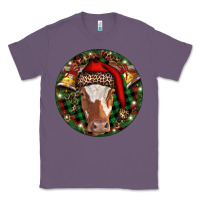 Lavender Longhorn Cow Christmas Classic Tee - RanaPortraitStore
