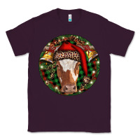 Plum Longhorn Cow Christmas Classic Tee - RanaPortraitStore