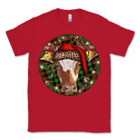Red Longhorn Cow Christmas Classic Tee - RanaPortraitStore