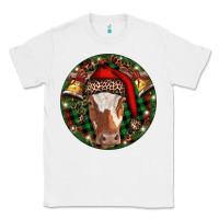 White Longhorn Cow Christmas Classic Tee - RanaPortraitStore