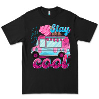 Black Stay cool with ice cream van summer Premium Tee - NancyCooperArtShop