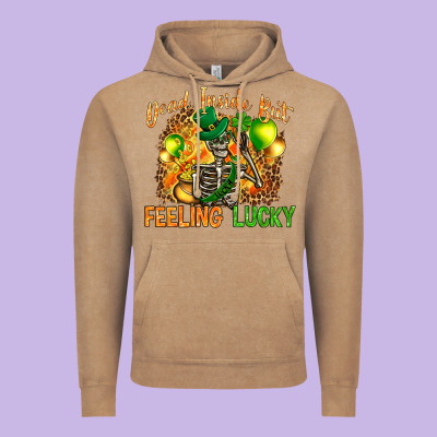 St. Patrick's Dead Inside But Feeling Lucky Vintage Hoodie Designed By Howdyjamesfarm