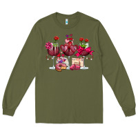 Army Green valentine's day wine glasses Long Sleeve Tee - OliviaCreatesArt