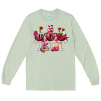 Matcha valentine's day wine glasses Long Sleeve Tee - OliviaCreatesArt