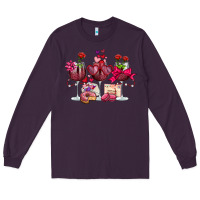 Plum valentine's day wine glasses Long Sleeve Tee - OliviaCreatesArt