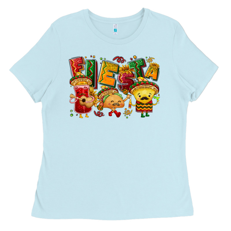Fiesta With Taco, Nacho, Souce Ladies Tee by NancyCooperArtShop | Teevron