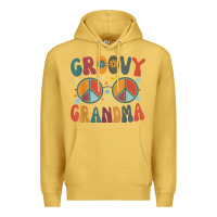 Antique Gold groovy grandma retro 70s peace sign design grandmother Premium Hoodie - longCreatives