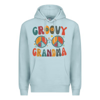 Blue Mist groovy grandma retro 70s peace sign design grandmother Premium Hoodie - longCreatives