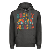 Charcoal Heather groovy grandma retro 70s peace sign design grandmother Premium Hoodie - longCreatives