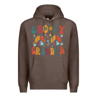 Coffee groovy grandma retro 70s peace sign design grandmother Premium Hoodie - longCreatives