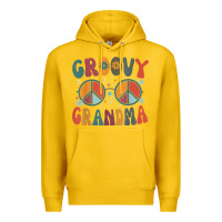 Lemon groovy grandma retro 70s peace sign design grandmother Premium Hoodie - longCreatives