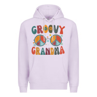 Lilac groovy grandma retro 70s peace sign design grandmother Premium Hoodie - longCreatives