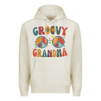 Oatmeal Heather groovy grandma retro 70s peace sign design grandmother Premium Hoodie - longCreatives