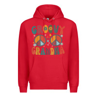 Red groovy grandma retro 70s peace sign design grandmother Premium Hoodie - longCreatives