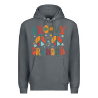 Rock groovy grandma retro 70s peace sign design grandmother Premium Hoodie - longCreatives