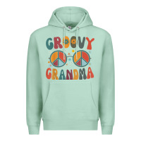 Seafoam groovy grandma retro 70s peace sign design grandmother Premium Hoodie - longCreatives