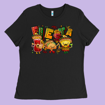 Fiesta With Taco, Nacho, Souce Ladies Tee Designed By Nancycooperartshop