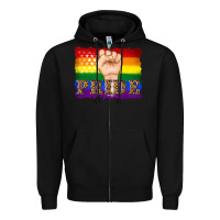 Black lgbtq  flag and hand pride Zipper Hoodie - Artiststas
