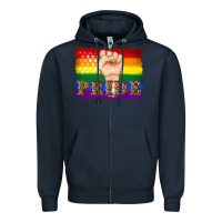 Navy lgbtq  flag and hand pride Zipper Hoodie - Artiststas