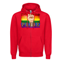 Red lgbtq  flag and hand pride Zipper Hoodie - Artiststas