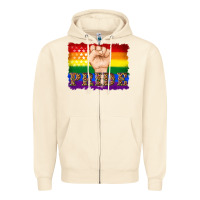Sandshell lgbtq  flag and hand pride Zipper Hoodie - Artiststas