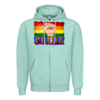 Seafoam lgbtq  flag and hand pride Zipper Hoodie - Artiststas