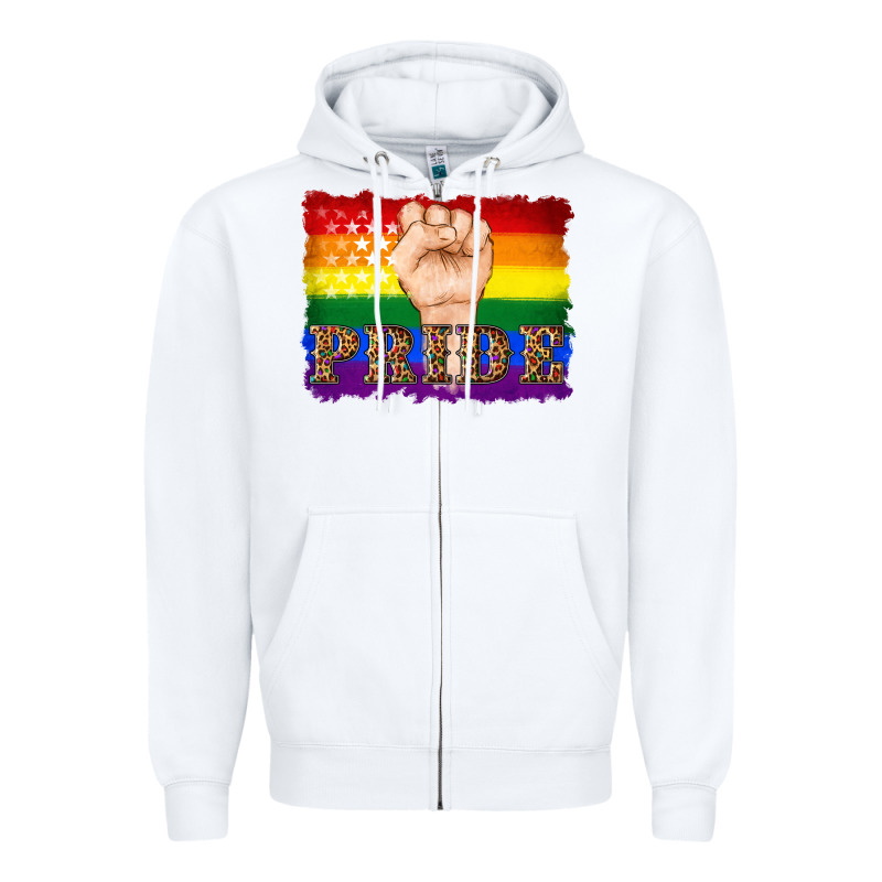 Lgbtq  Flag And Hand Pride Zipper Hoodie by Artiststas | Teevron
