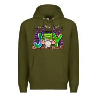 Army Green Joy Halloween Gnome Premium Hoodie - CowhideDigitalArt