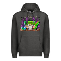Charcoal Heather Joy Halloween Gnome Premium Hoodie - CowhideDigitalArt