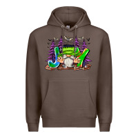 Coffee Joy Halloween Gnome Premium Hoodie - CowhideDigitalArt