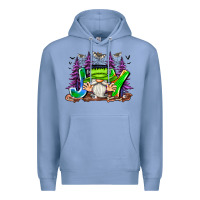 Colony Blue Joy Halloween Gnome Premium Hoodie - CowhideDigitalArt