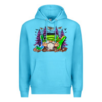 Ocean Blue Joy Halloween Gnome Premium Hoodie - CowhideDigitalArt