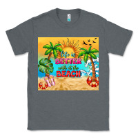 Charcoal Heather life is better with at the beach Classic Tee - TumblerDesignByShophia