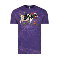 Cloud Purple christmas holstein cow Vintage Tee - CowGirlArtShop