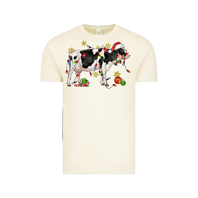 Christmas Holstein Cow Vintage Tee by CowGirlArtShop | Teevron