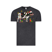 Vintage Black christmas holstein cow Vintage Tee - CowGirlArtShop
