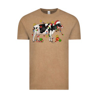 Vintage Coffee christmas holstein cow Vintage Tee - CowGirlArtShop